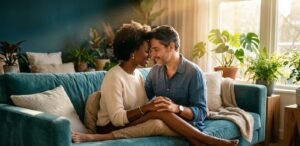 Mindfulness para Casais - Casal de idosos em momento de conexão romântica profunda e presença, praticando mindfulness para casais no Blog Mais Você. conexão emocional. resolver conflitos de casal. atenção plena no relacionamento