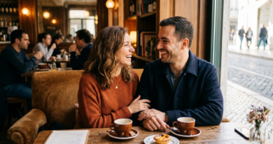 Casal tendo conversas interessantes e sorrindo para fortalecer o casamento - Como ter conversas interessantes com a esposa